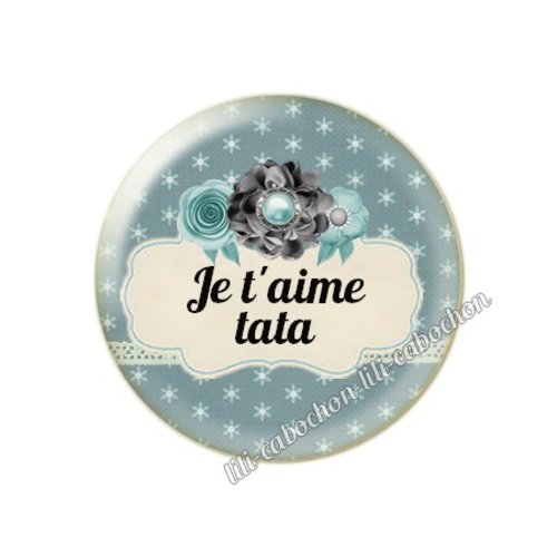 Cabochon résine a coller 25 mm tata fr11