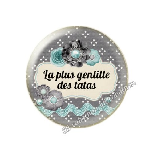 Cabochon résine a coller 25 mm tata fr12