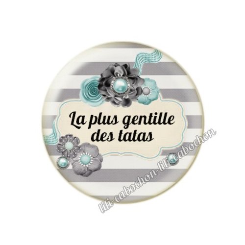 Cabochon résine a coller 25 mm tata fr13