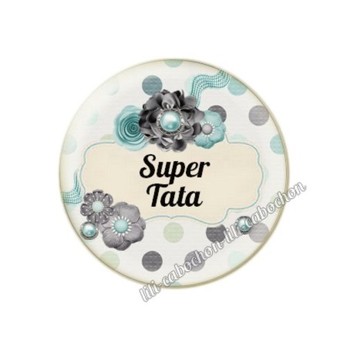 Cabochon résine a coller 25 mm tata fr15