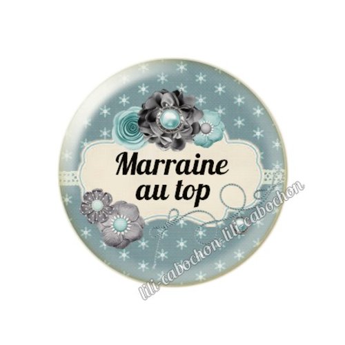 Cabochon résine a coller 25 mm marraine fr19