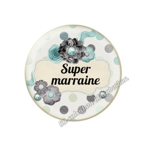 Cabochon résine a coller 25 mm marraine fr23