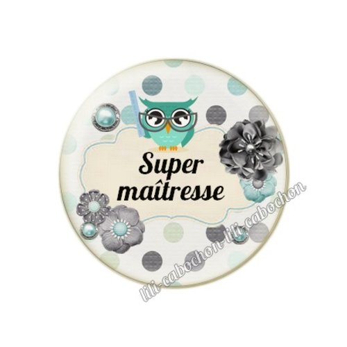 Cabochon résine a coller 25 mm maîtresse fr37
