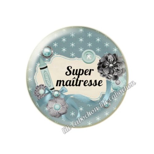 Cabochon résine a coller 25 mm maîtresse fr40