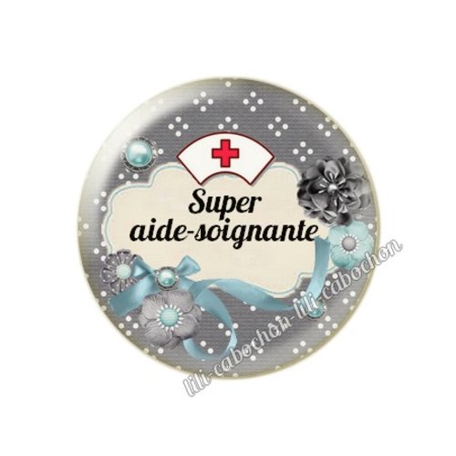 Cabochon résine a coller 25 mm aide-soignante f50