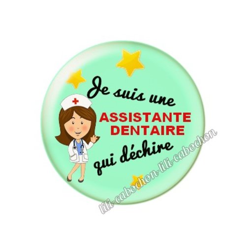 Cabochon résine a coller 25 mm assistante dentaire f1