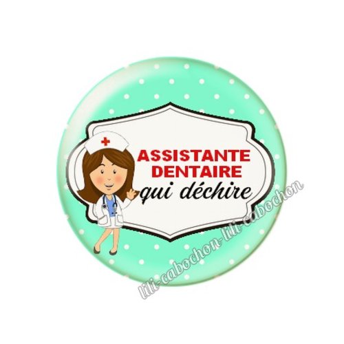 Cabochon résine a coller 25 mm assistante dentaire f2