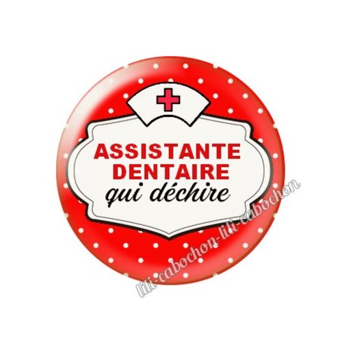 Cabochon résine a coller 25 mm assistante dentaire f3