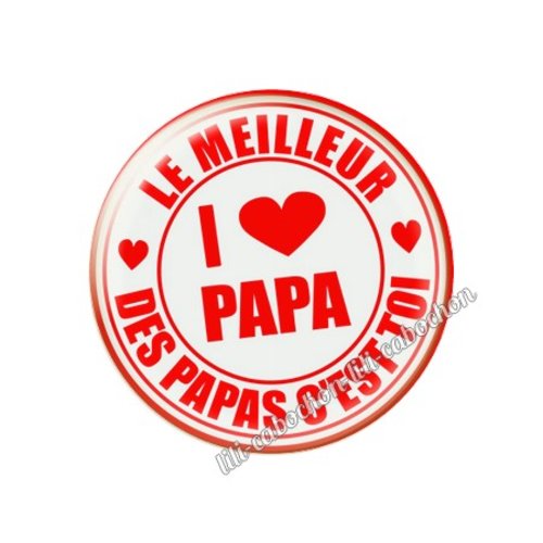 Cabochon résine a coller 25 mm papa pp2
