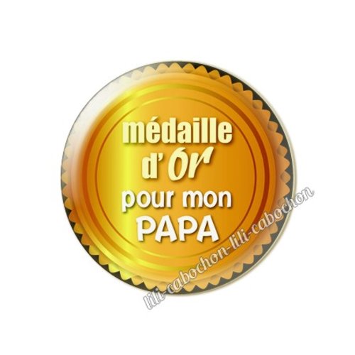 Cabochon résine a coller 25 mm papa pp5