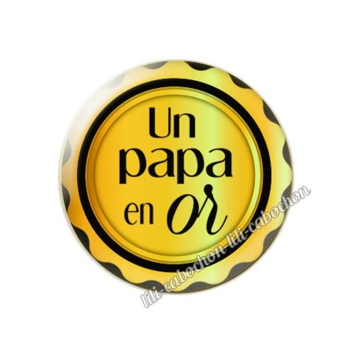 Cabochon résine a coller 25 mm papa pp12