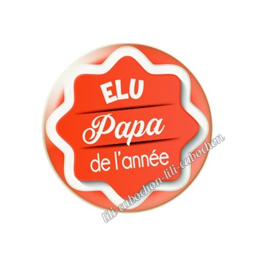 Cabochon résine a coller 25 mm papa pp15