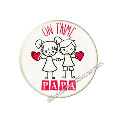 Cabochon résine a coller 25 mm papa pp18