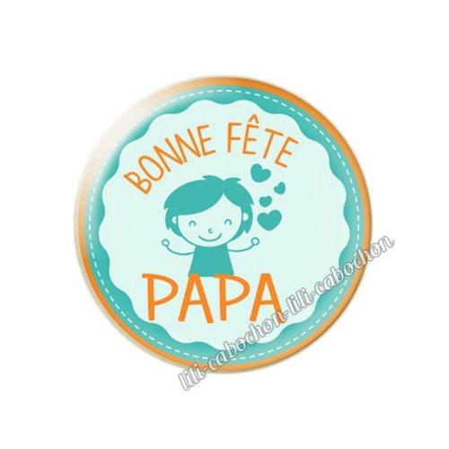 Cabochon résine a coller 25 mm papa pp36