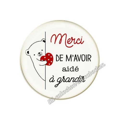 Cabochon résine a coller 25 mm merci de m'avoir aidé à grandir 41