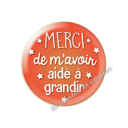 Cabochon résine a coller 25 mm merci de m'avoir aidé à grandir 46