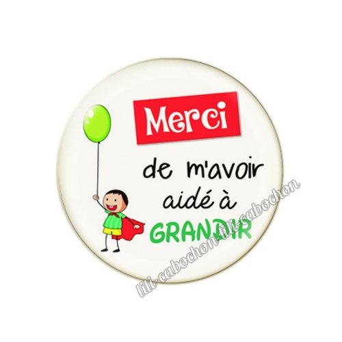 Cabochon résine a coller 25 mm merci de m'avoir aidé à grandir 49