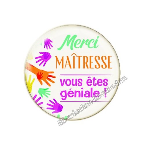 Cabochon résine a coller 25 mm maîtresse 51