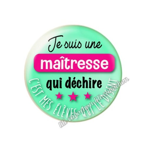 Cabochon résine a coller 25 mm maîtresse 52