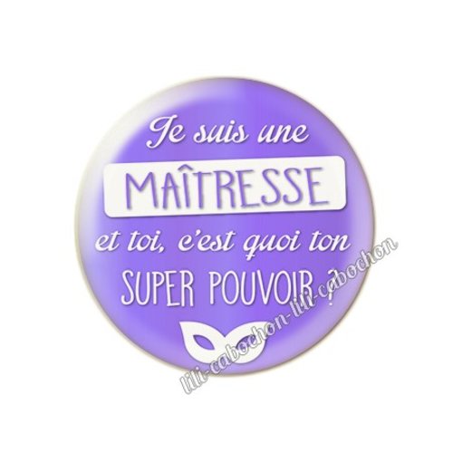 Cabochon résine a coller 25 mm maîtresse 54