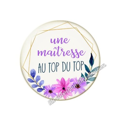 Cabochon résine a coller 25 mm maîtresse 57