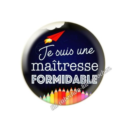 Cabochon résine a coller 25 mm maîtresse 60