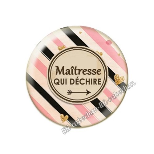 Cabochon résine a coller 25 mm maîtresse 78