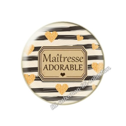 Cabochon résine a coller 25 mm maîtresse 80