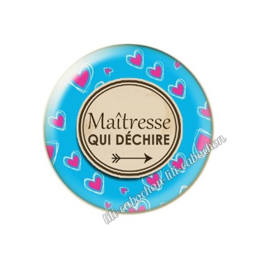 Cabochon résine a coller 25 mm maîtresse 81