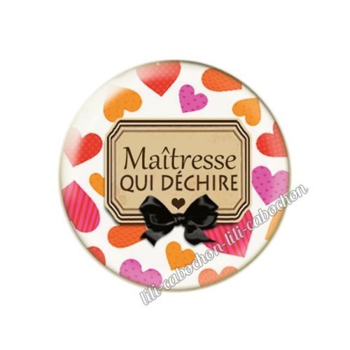 Cabochon résine a coller 25 mm maîtresse 82