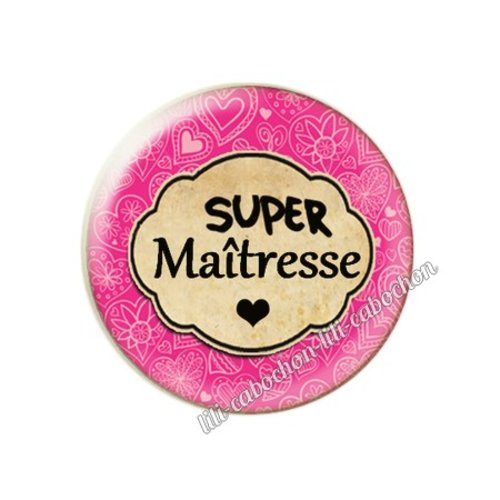 Cabochon résine a coller 25 mm maîtresse 84