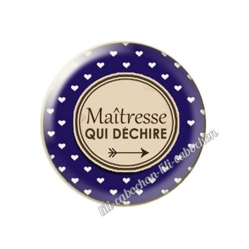 Cabochon résine a coller 25 mm maîtresse 85