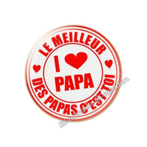 Cabochon résine a coller 25 mm papa 89