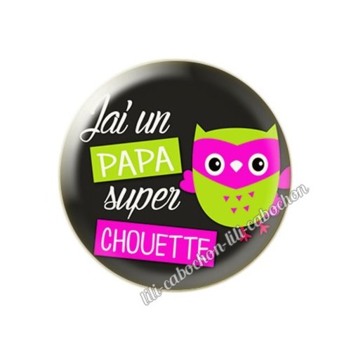 Cabochon résine a coller 25 mm papa pp18