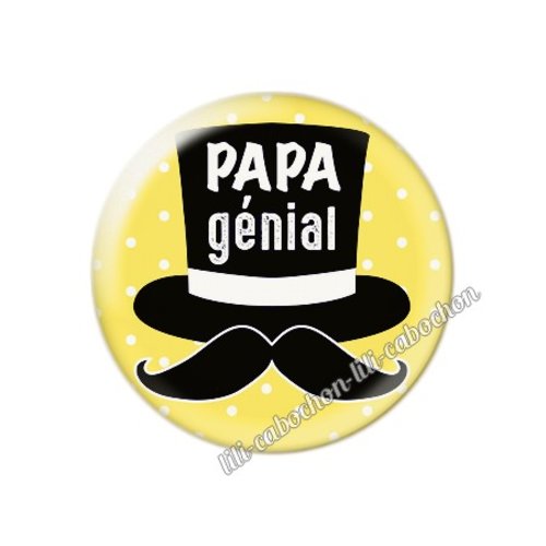 Cabochon résine a coller 25 mm papa pp21