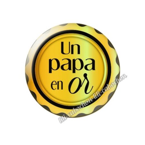 Cabochon résine a coller 25 mm papa pp24