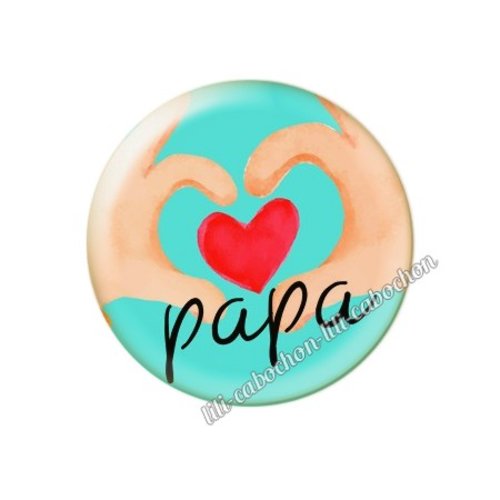 Cabochon résine a coller 25 mm papa pp28