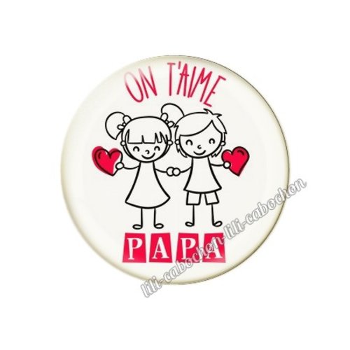 Cabochon résine a coller 25 mm papa pp30