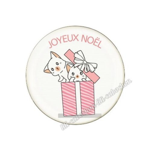 Cabochon résine a coller 25 mm noel pp4