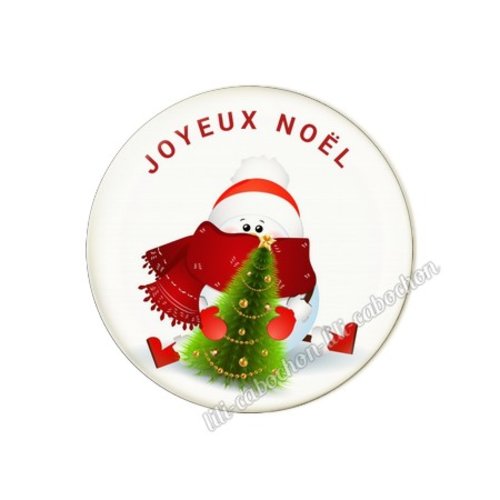 Cabochon résine a coller 25 mm joyeux noel pp13