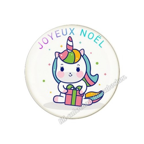 Cabochon résine a coller 25 mm joyeux noel pp15