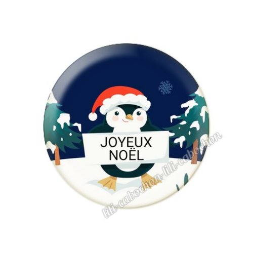 Cabochon résine a coller 25 mm joyeux noel pp18