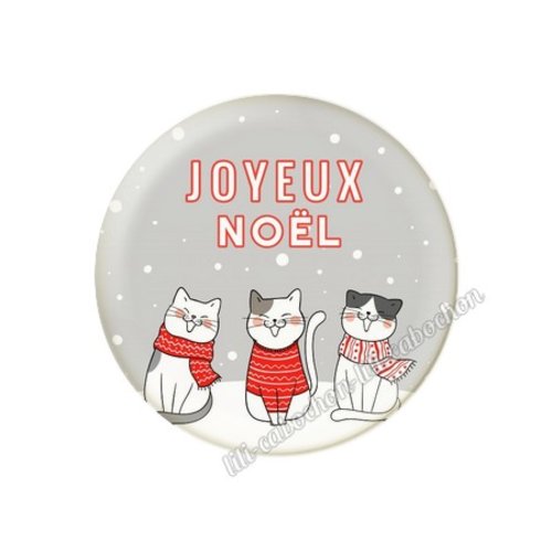 Cabochon résine a coller 25 mm joyeux noel pp19