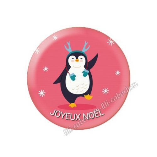 Cabochon résine a coller 25 mm joyeux noel pp22