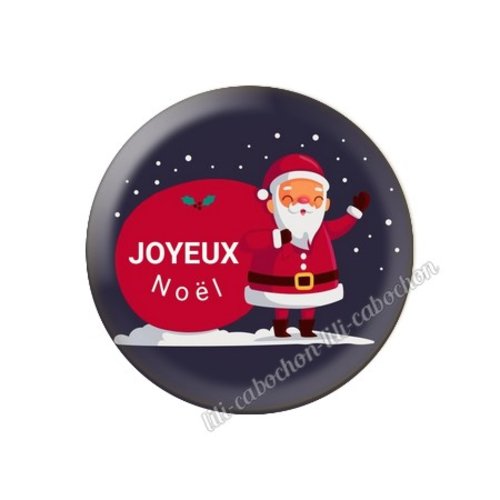 Cabochon résine a coller 25 mm joyeux noel pp28