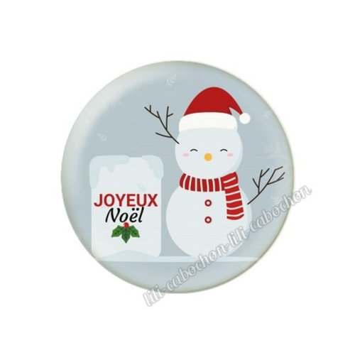 Cabochon résine a coller 25 mm joyeux noel pp31