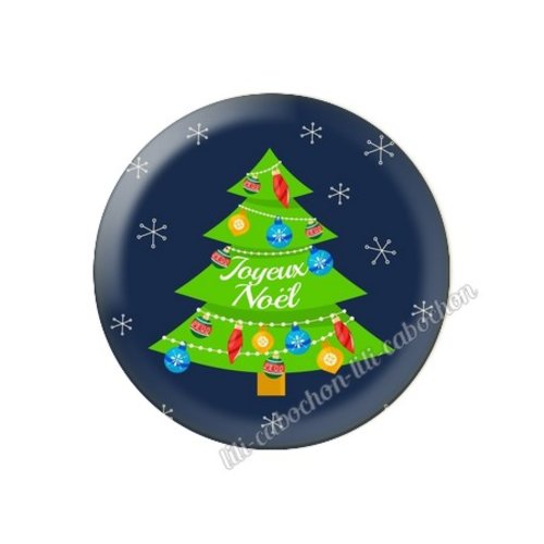 Cabochon résine a coller 25 mm joyeux noel pp33