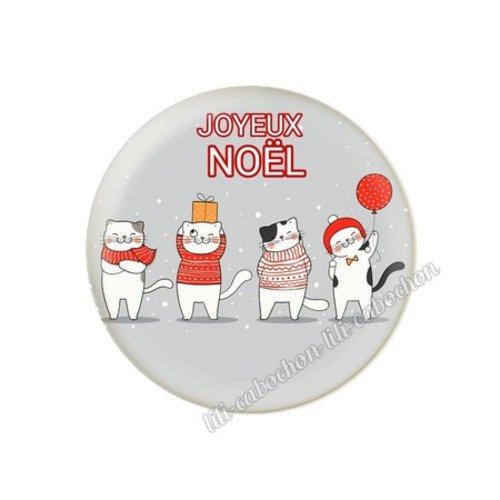 Cabochon résine a coller 25 mm joyeux noel pp37