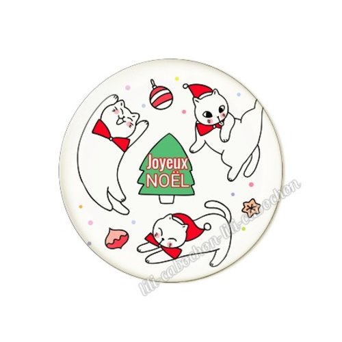 Cabochon résine a coller 25 mm joyeux noel pp41