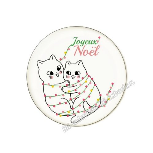Cabochon résine a coller 25 mm joyeux noel pp43
